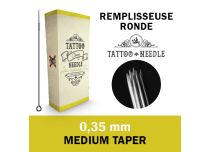 Agulhas Round Shader (RS) esterilizadas 0,35 mm - Conicidade média | Agulha de tatuagem