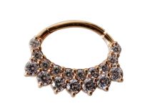 Anel de aço com strass cor-de-rosa para o septo