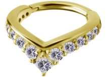 Conjunto de dobradiças em aço dourado com strass branco | Itc