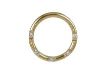 Anneau Acier Doré Charnière à Strass Blanc | Itc