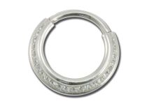 Anel de aço com dobradiça Cristal branco | Itc