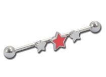 Barbell Acier Industriel motif Trois Étoiles | Itc