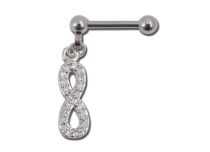 Barbell Acier Signe Infini à Strass Blanc |Itc