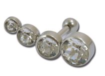 Barbell Acier 4 Cristaux |Itc