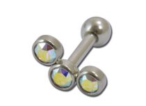Barbell Acier 3 Cristaux |Itc