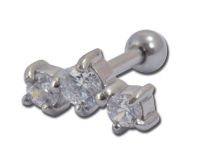 Barbell Acier Cristaux Serti Griffé |Itc