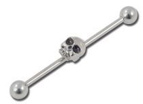 Barbell Acier Industriel Boules 5 mm motif Crâne | Itc
