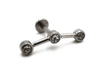 Labret Acier motif Triple Strass Droit | Itc