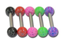 Barbell Acier Boules Acryliques 5 mm Colorés motif Mandala | Itc
