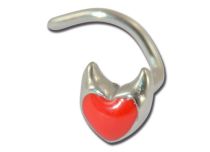 Stud de Nez Acier motif Cœur Diable | Itc