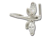 Stud Nez Acier motif Libellule Cristal Blanc | Itc