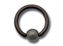 Anel de Titânio Bola de Hematite Preta 4 mm | Itc