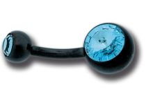 Banane Titane Noir Double Cristal Coloré Boules 5/8 mm | Itc