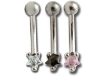 Banane Acier Cristal Griffé motif Étoile Boule 3 mm | Itc