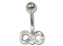 Banane Acier Fantaisie motif Infini Serti Cristal blanc | Itc