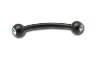 Banane Acier Noir Double Boules Cristal Coloré 3 mm | Itc