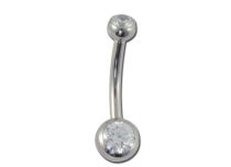 Banane Titane Interne Métal Double Strass à Boules 4 / 6 mm | Itc