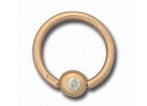 Anel de bola de ouro de 4 mm com faceta de cristal de zircónio | Itc