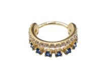 Anel de dobradiça CoCr Pvd Gold 1.2X10 círculo duplo multi strass