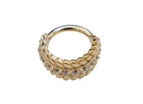 Anel de articulação CoCr Pvd Ouro 1.2X8 linha de strass