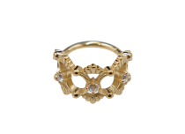 Anel de dobradiça Pvd Gold CoCr 1.2X10 strass segmentado