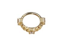 Anel de dobradiça CoCr Pvd Gold 1.2X8 conjunto de dobradiça com strass