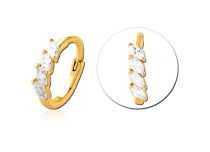 Anel de ouro com dobradiça Coroa de strass | Itc