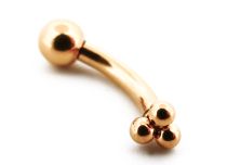 Micro Banane 1.2 x 6 mm en Acier PVD Gold motif Trinity Ball | Itc