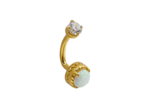 Micro banane Rook Titane PVD Gold 1.2X7 strass boule