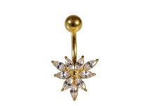 Banane Acier Doré motif Fleur de Strass | Itc