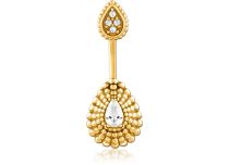 Banane Nombril Acier chirurgical Doré Double motif Ovale à Strass | Itc