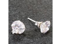 Paire Puces Argent et Cristal rond | Itc