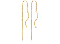 Paire de Boucle d'oreille avec Chaines et pendentif ondulé | Itc