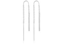 Paire de Boucle d'oreille Argentés avec Chaines et pendentif Droit | Itc