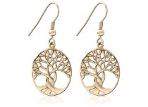 Paire de Boucle d'oreille Doré motif Arbre de Vie | Itc