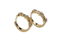 Paire de boucle d'oreille CoCr Pvd Gold étoile avec strass 0.8X10