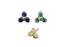 Accessoire Threadless Titane PVD Gold  0.5X3.5 motif trinity