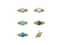 Accessoire Threadless Titane PVD Gold  0.5X3 motif double trinity