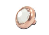 Disque Acier Doré Rose vis interne à Cristal Blanc | Itc