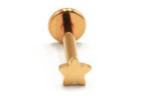 Labret Titane PVD Gold Interne Stérile motif Étoile | Itc
