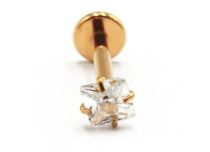 Labret Titane PVD Gold Filetage Interne Stérile motif Griffé Carré | Itc