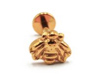 Labret Titane PVD Gold Interne Stérile motif Abeille | Itc