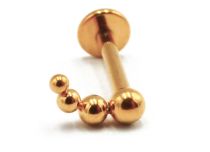 Labret Titane PVD Gold Interne Stérile motif 4 Billes Courbes | Itc