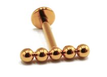 Labret Titane PVD Gold Interne Stérile motif 5 Billes Droites | Itc