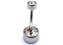 Banane Titane Interne Stérile à Boules 5 / 8 mm Double Strass | Itc