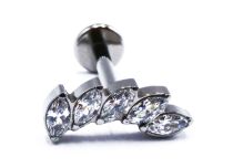 Labret Titane Interne Stérile motif Marquise Arc de Marquise à Strass Blanc | It