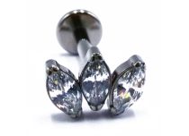 Etiqueta Titane Interne Stérile motif Marquise 3 Marquise à Strass Blanc | Itc