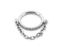 Anneau Charnière Titane Stérile avec Pendentif Chaine | Itc