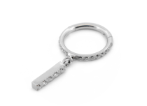 Anneau Charnière Titane Stérile à Strass avec Pendentif Barre 5 Strass | Itc