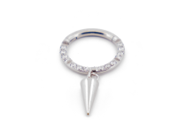 Anneau Charnière Titane Stérile à Strass avec Pendentif Pointe | Itc